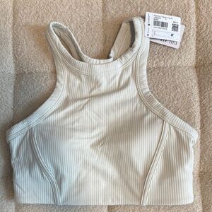 NWT Lululemon Ribbed Nulu High-Neck Yoga Bra Bone